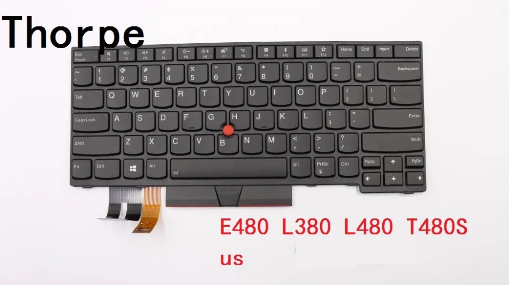Новая Оригинальная клавиатура с американской подсветкой для ThinkPad E480 L380 L480 T480S