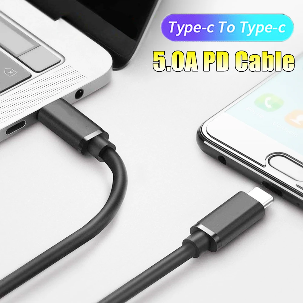 5А USB C к USB C type C кабель папа-папа PD 100 Вт Супер быстрая зарядка данных зарядный кабель 1 м для Macbook нейлоновый плетеный провод