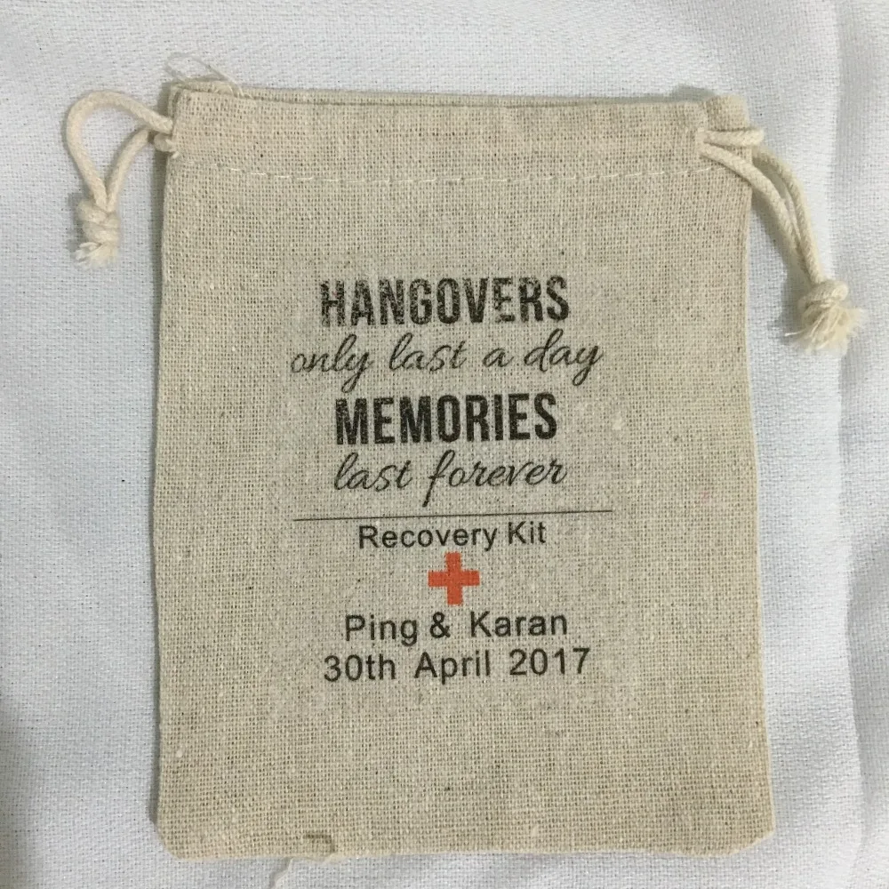 personalized Bachelorette Hangover recovery emergancy Survival Kit wedding favor gift bags bridal shower party Candy pouches | Дом и сад