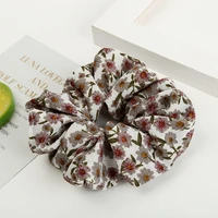 2019 Hair Accessories Flower Printed Scrunchies For Women Cute Cotton Floral Hair Bands Ties Gum Vintage Ponytail Holder Fashion