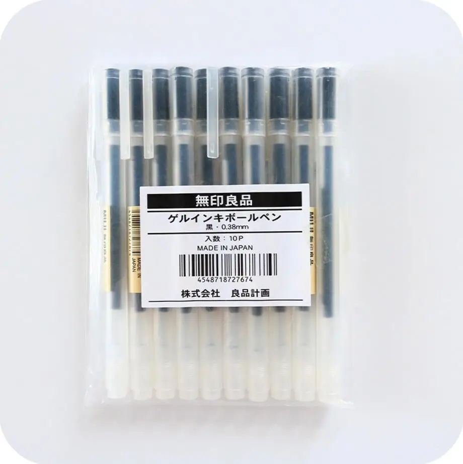 Гелевые ручки MUJI 10 шт. черные/синие/красные чернила цветные 0 5 мм 38 милые школа