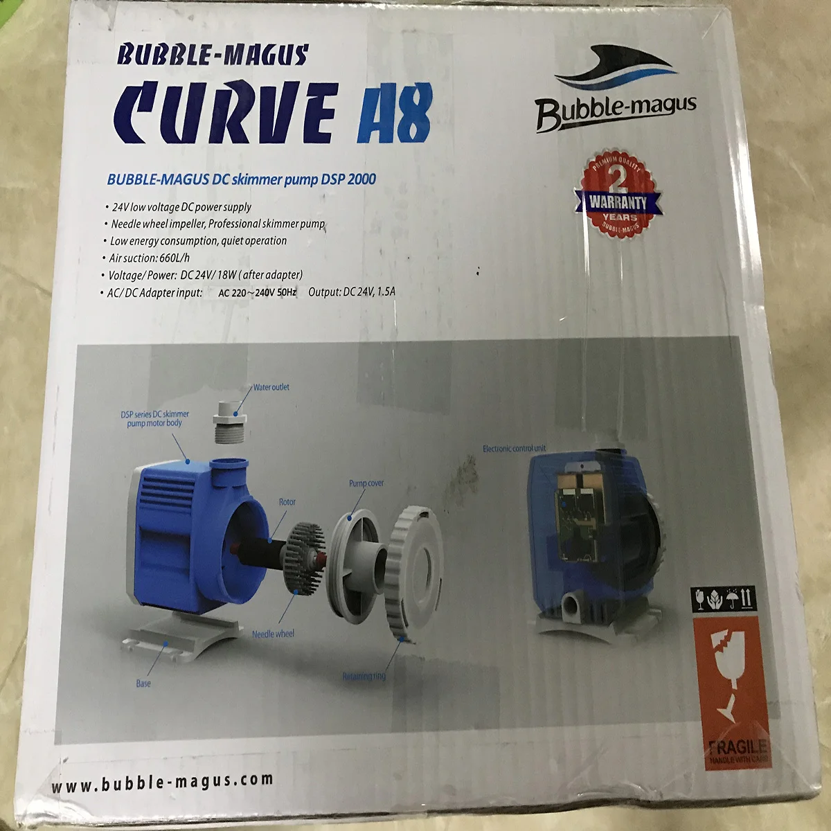 24V скиммер Bubble Magus Curve A8 внутренний аквариумный протеиновый насос морской риф иглы