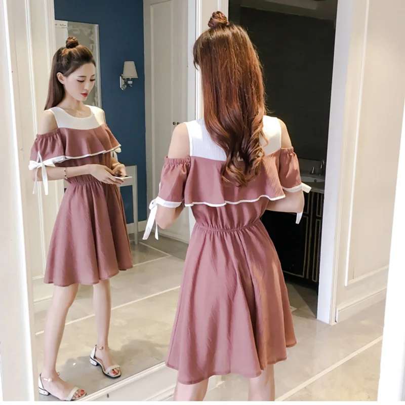 Женское пляжное платье Boho свободное на тонких бретельках с короткими рукавами