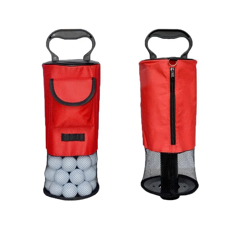 

hot selling Golf Ball Retriever Zipper Pick Up Shag Bag Holder Practice Collector &T8