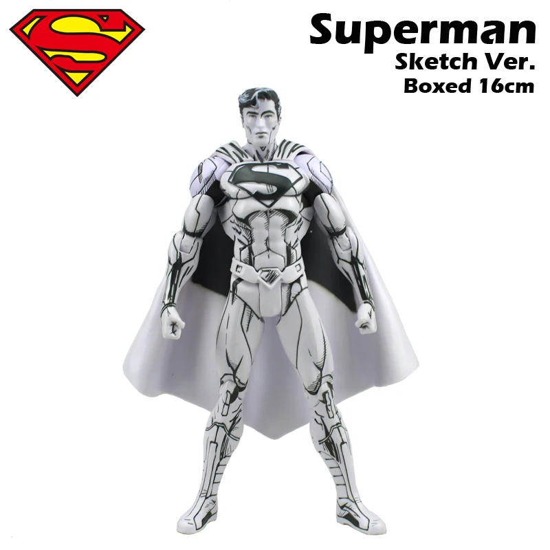 Бесплатная доставка 6 &quotDC Comic Super Hero Супермен эскиз Ver. Коробку 16 см ПВХ фигурку