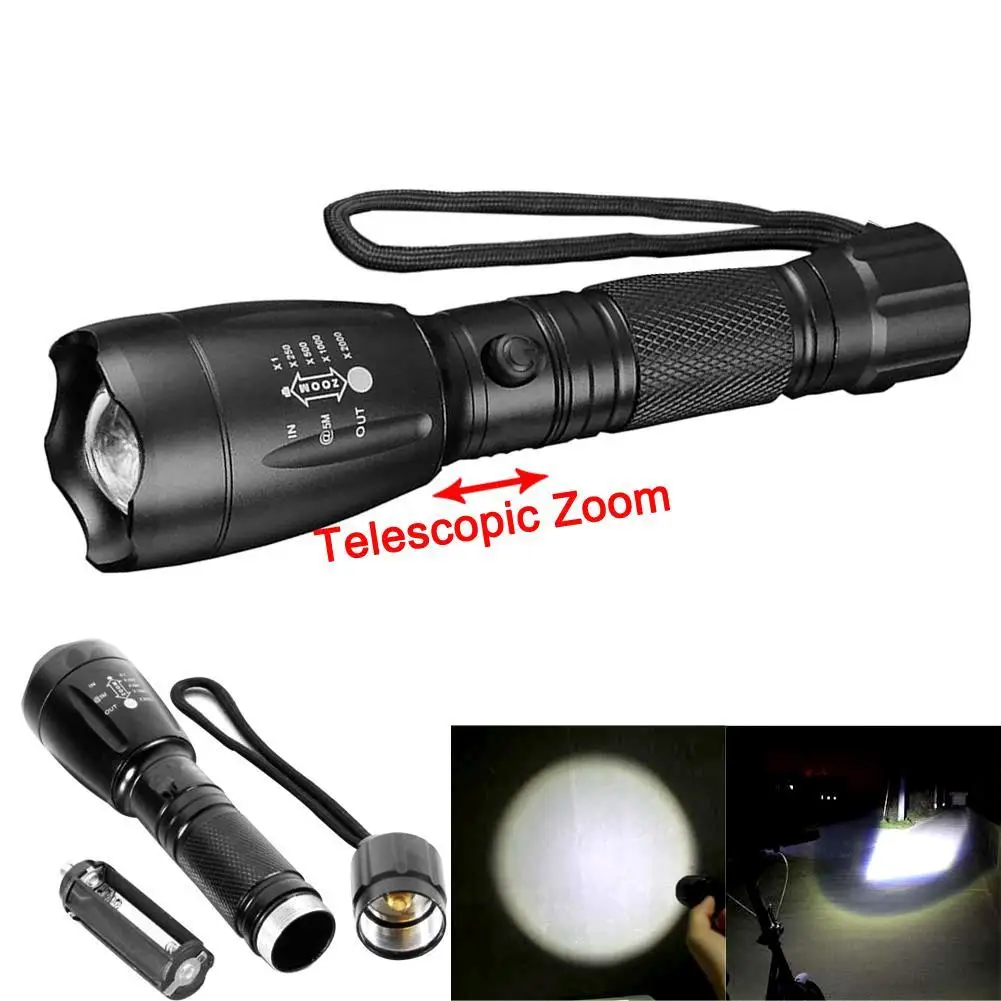 7000 Lumens SKYWOLFEYE светодиодный вспышка светильник с хвостом зарядка через usb головного Масштабируемые Водонепроницаемый фонарь Портативный светильник 3 светильник ing режимов - Испускаемый цвет: 7000 Lumens