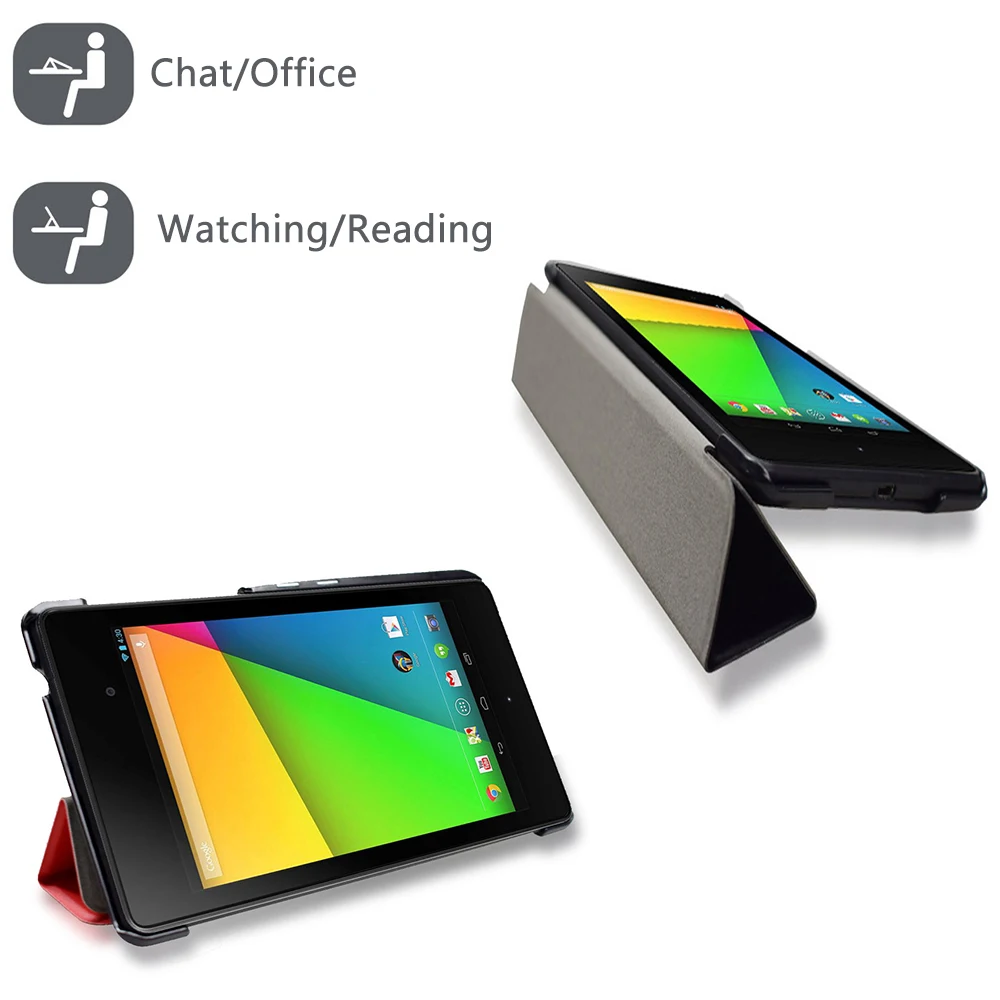 Складной чехол книжка из искусственной кожи для Google Nexus 7 FHD 2nd (2nd Gen.2013) планшета с