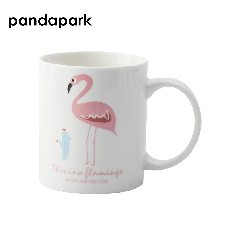 Кружка Pandapark с милыми животными керамическая кружка для молока принтом фламинго