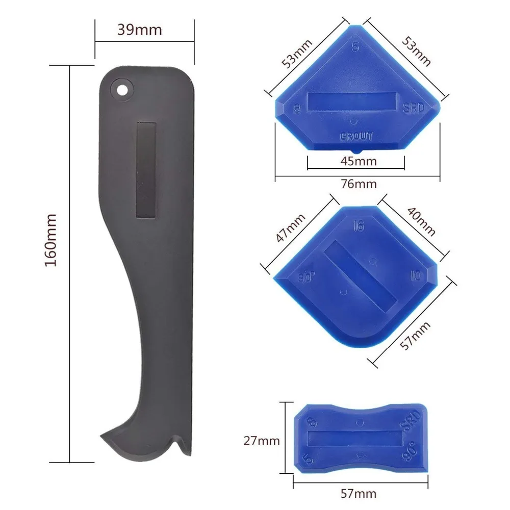 Free Ship 5 Pcs/set Caulking Tool Kit Silicone Sealant Finishing Grout Scraper Caulk Remover Buddy | Инструменты