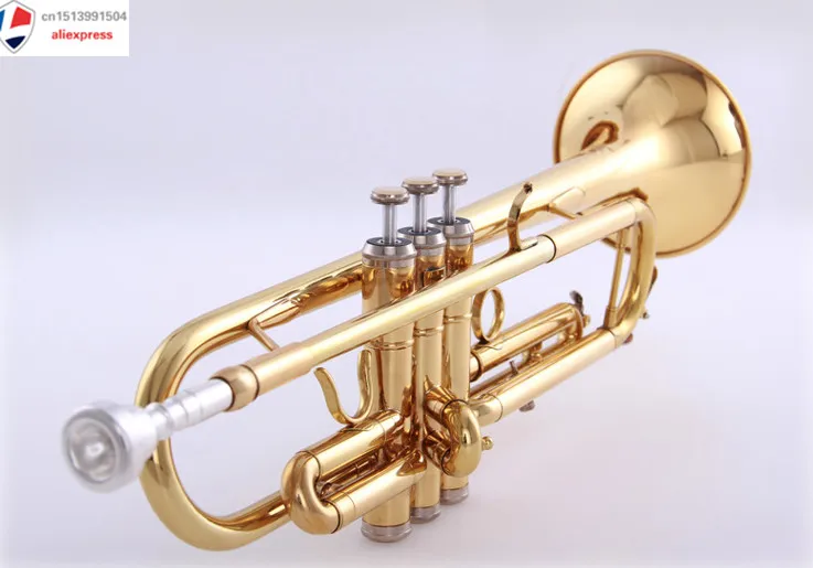 

Trumpet Bb B Flat JYTR-E100G Gold lacquer trumpet Brass wind instruments with trumpet case & mouthpiece