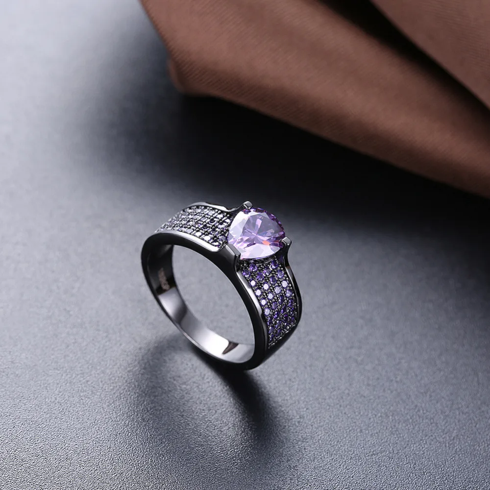 Женское кольцо с черным фианитом в стиле ретро|cubic zirconia ring|women ringszirconia ring |