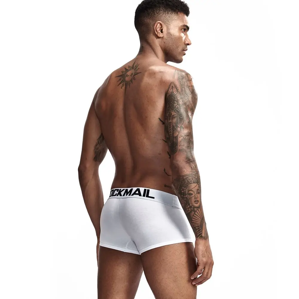 Бренд jockmail Горячая Мужское нижнее белье; трусы-боксеры; Соблазнительные однотонные хлопковые Для мужчин дышащие трусы-боксеры трусы