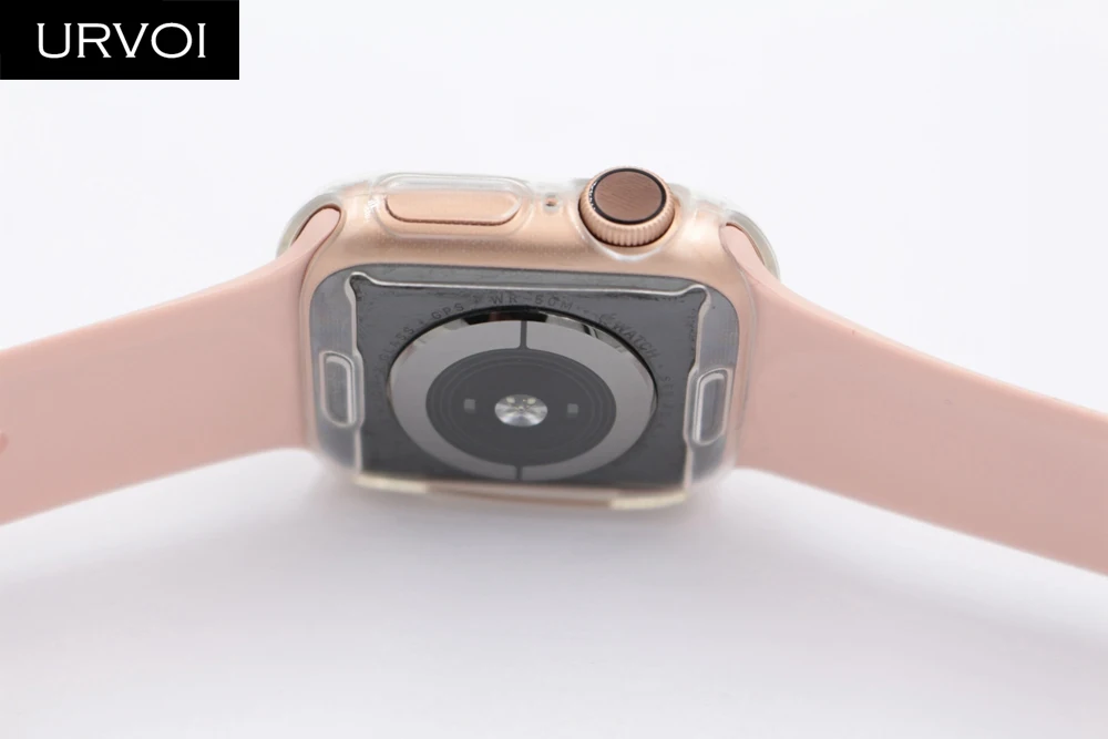 URVOI полный Чехол из ТПУ для apple watch версии 6 SE 5 432 прозрачный чехол Защита экрана