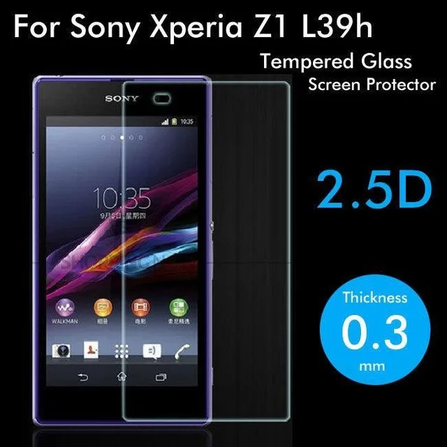 2.5D Закаленное стекло для Sony Xperia Z1 L39H Высококачественная защитная пленка