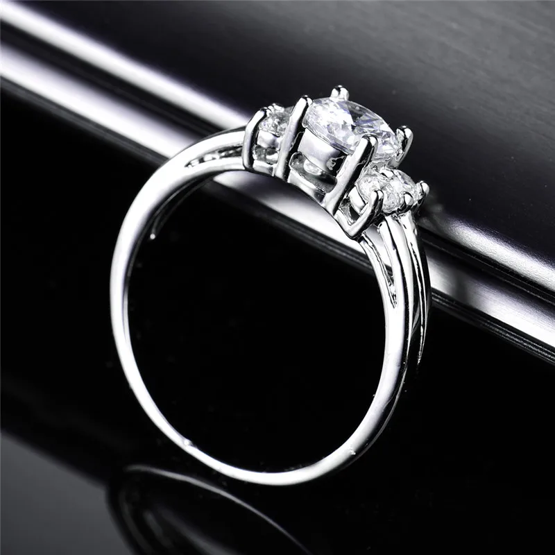 BUDONG 2017 Luxury Big New Brand Wedding Bands Rings for Women Silver Color crystal Eternity Promise Jewelry XUR039 | Украшения и