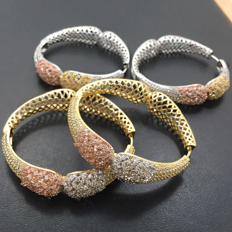 

Lanyika Fashion Jewelry High-grade Big Ear Loops Micro Plated Luxury Wedding Birthday Earrings Romantic Bridal Daily Best Gift