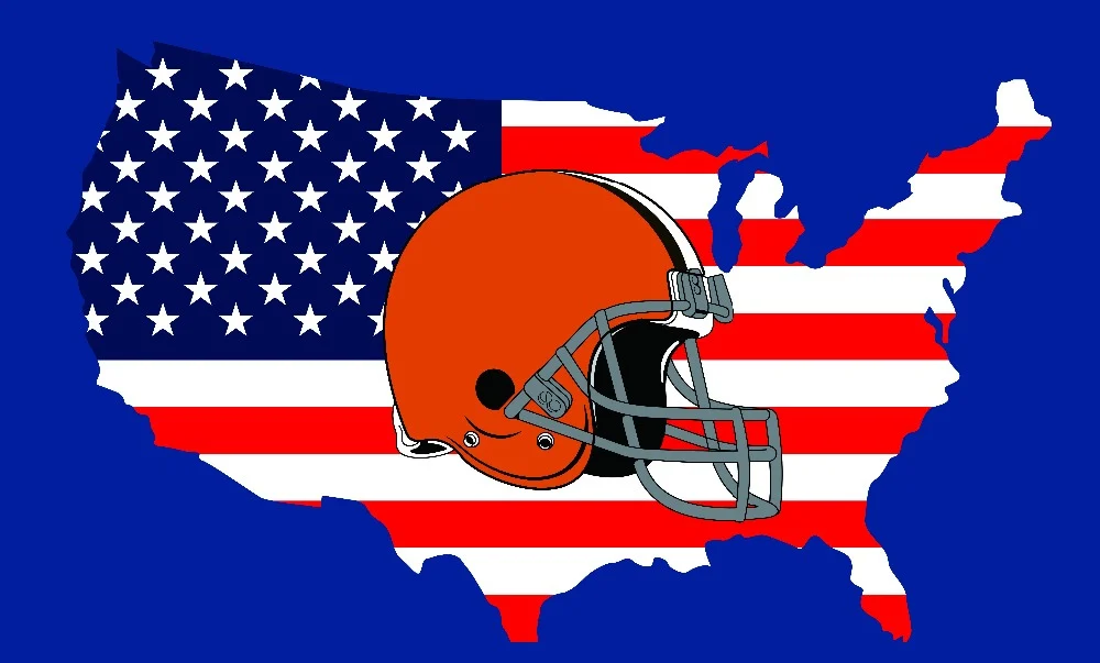 Cleveland Browns Flag 3x5 ft Gloves Style 2 Metal Grommets US Sport Team Banner Digital Printing 252312 | Дом и сад