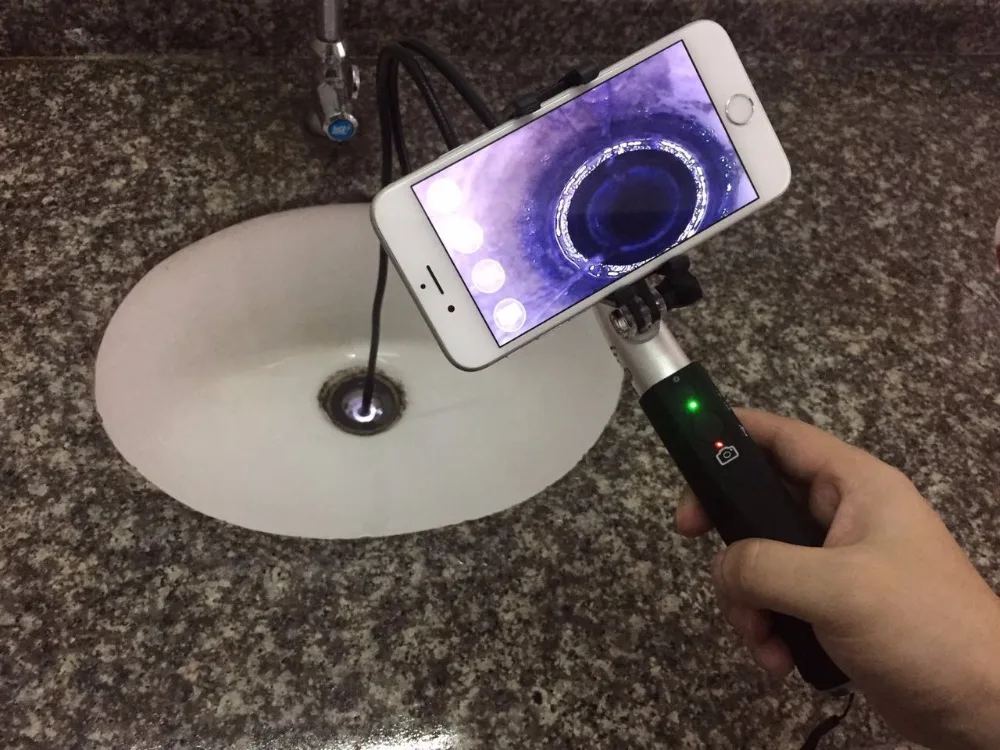 Handheld WIFI Camera 8mm Lens Wifi Endoscope with 1m Hard Cable Snake Industrial Iphone for IOS Android Windows | Безопасность и