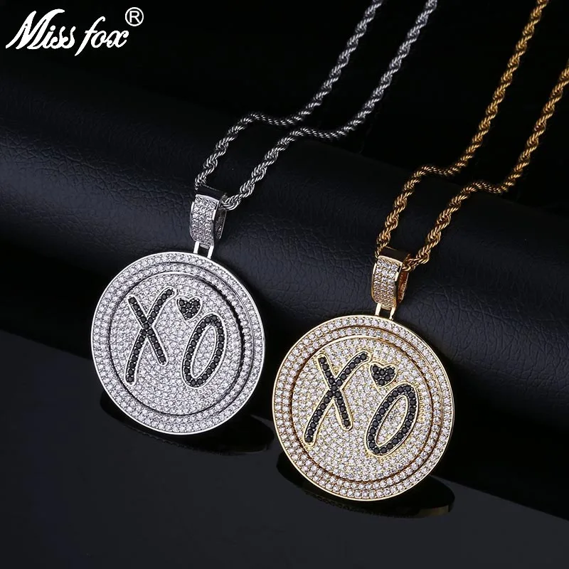MISSFOX хип хоп Migos Звездный Стиль XO Rap длинный золотой кулон ожерелье AAA CZ камень