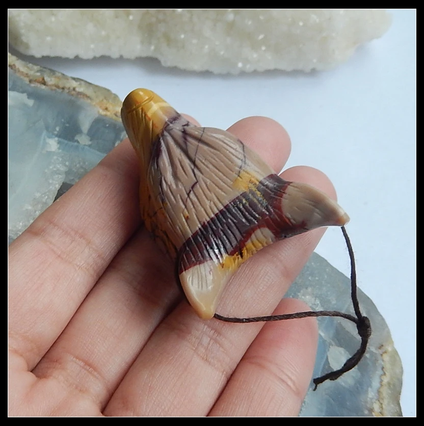 1 шт. натуральный камень Mookite Jasper резной Волчья Голова отверстие сбоку Neklace кулон 42x31x15 мм 22,7 г
