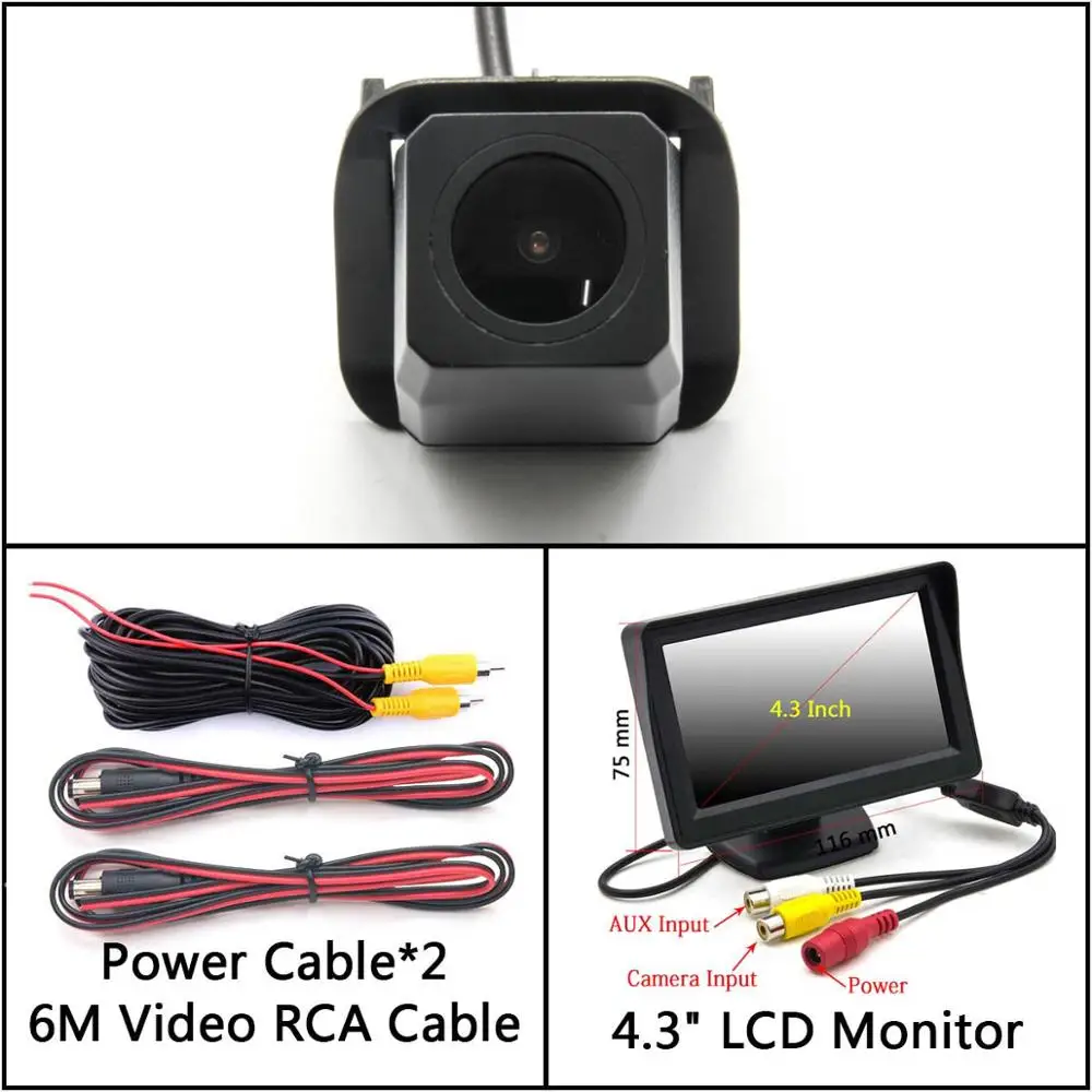Cam Add 4.3 inch LCD HD камера заднего вида для Toyota Alphard MK2 Noah R70 Voxy/Esquire/NAV1 Sequoia II Vellfire MK2 Автостоянка зеркало монитор - Название цвета: Cam Add 4.3 inch LCD