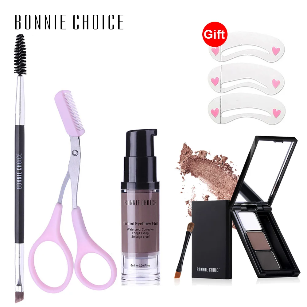 Bonnie Choice гель для бровей с высоким оттенком, макияж, коричневый гель для бровей, палитра, усилитель бровей, оттенок, водонепроницаемый набор