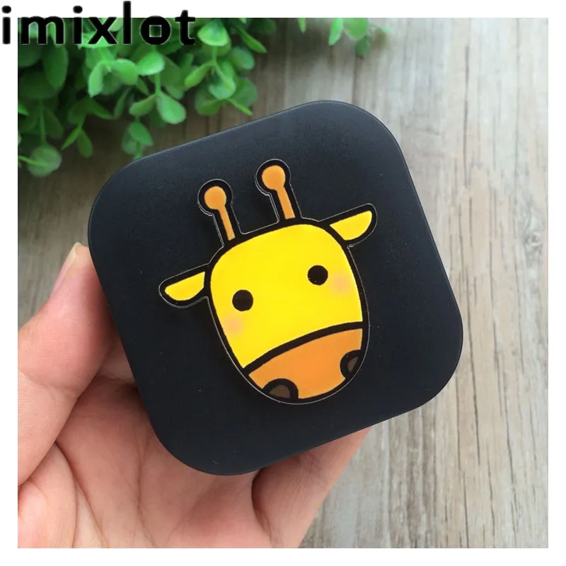 B IMIXLOT мультфильм милый жираф маленькие очки в стиле монстра двойная коробка для контактных линз чехол для объектива Набор для ухода за глазами держатель Контейнер - Цвет: B