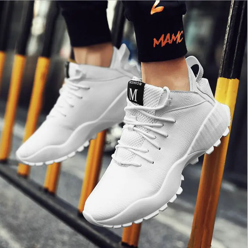 Мужские кроссовки для бега Zapatos черные и белые прогулок MM-28 2019 | Спорт развлечения