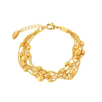 6 line beads chain yellow gold filled womens bracelet wrist chain gift