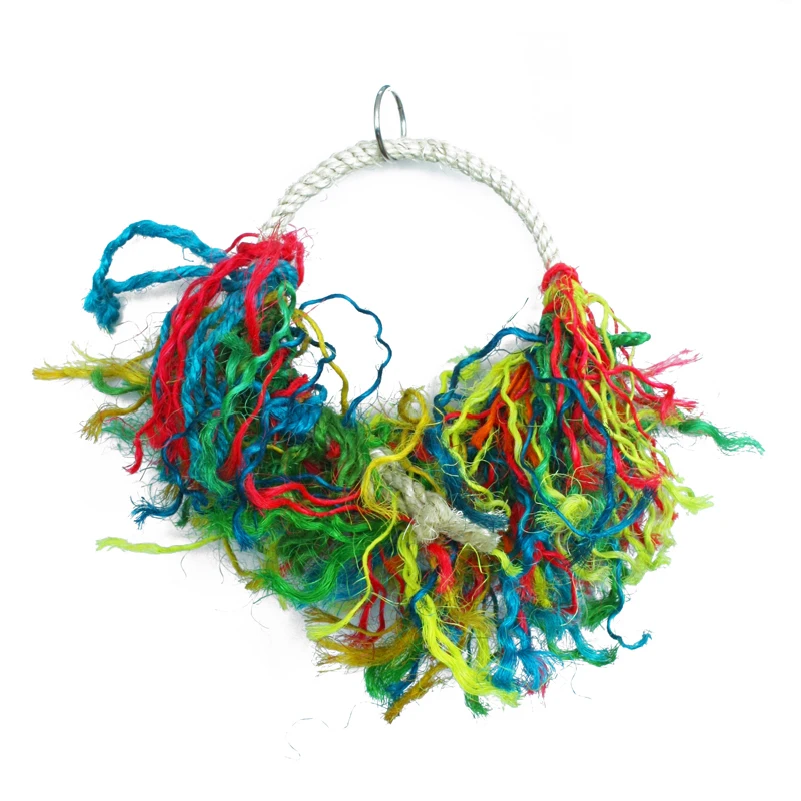 Птицы игрушки большой попугай сизаль хлопок круг мост деревянный ротанг Поющий и