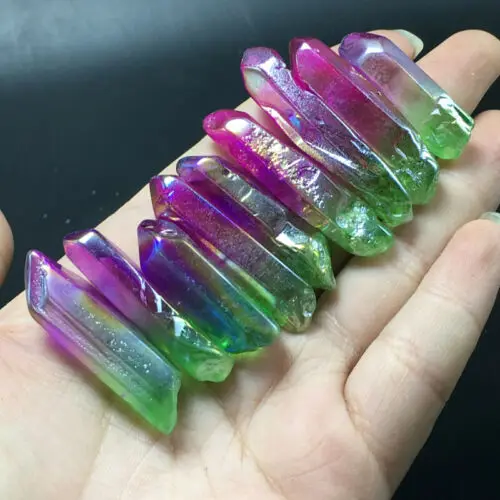 100g цвет Редкие радужные FLAME AURA кварцевый кристалл point образец жезла | Дом и сад