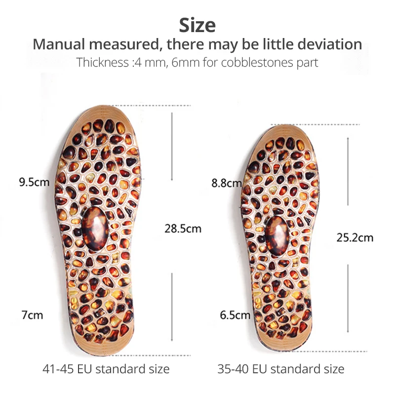 

Imitated Cobblestones Massage Insole Foot Therapy Shoe Pads Both Sides Workable Adjustable Size Release Pressure
