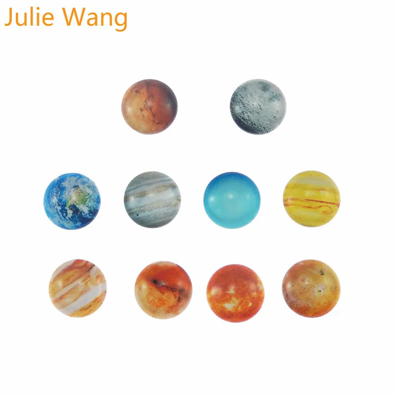 Julie Wang 1 упаковка 8 30 mmRound стекло Смешанная галактика Планета Земля Марс венерина