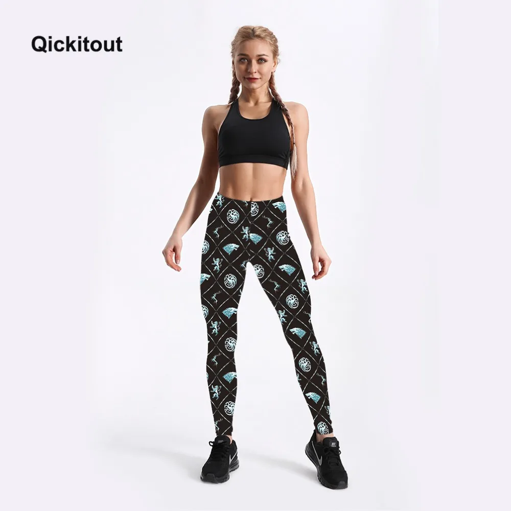 Qickitout дропшиппинг летние новые модные леггинсы сексуальные женские с тотемным