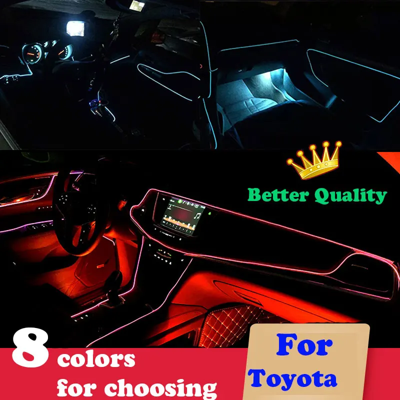 3 м авто Стайлинг интерьера литье светодиодные полосы света для Toyota corolla rav4 camry auris