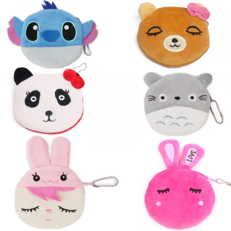 Kawaii с рисунком Тоторо кошка Плюшевый Кролик Медведь стежка Coin Кошельки подвеска