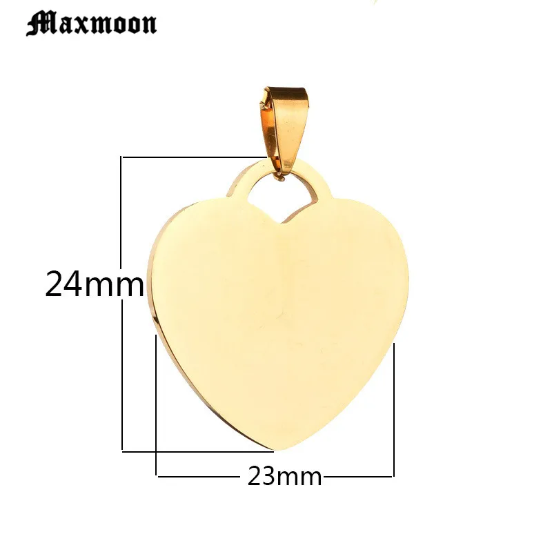 Цепочка Maxmoon с гравировкой под заказ колье из нержавеющей стали в форме сердца