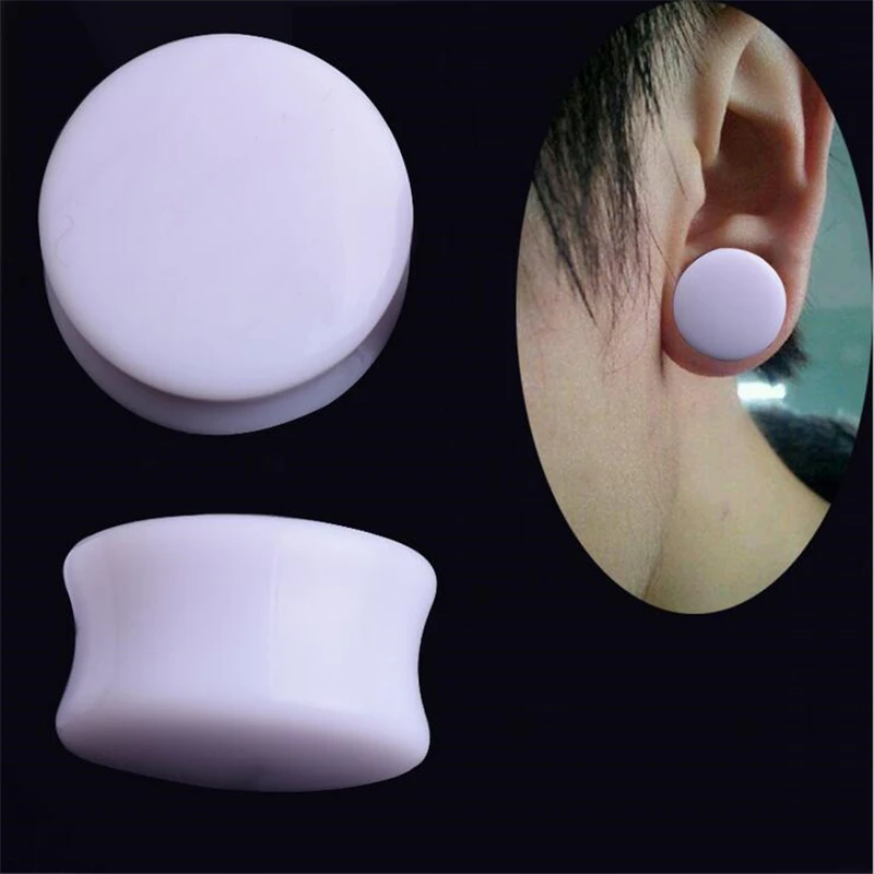 New Fashion Acrylic Ear Plugs Tunnel Flesh Expansions Piercing Earrings Gauges White Black Streatcher Punk Body Jewelry | Украшения и