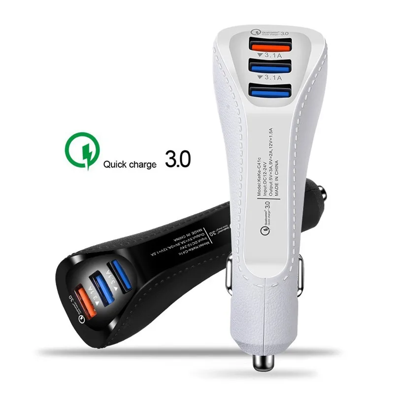 QC3.0 автомобильное зарядное устройство 3 порта USB для iPhone Huawei Samsung мобильный