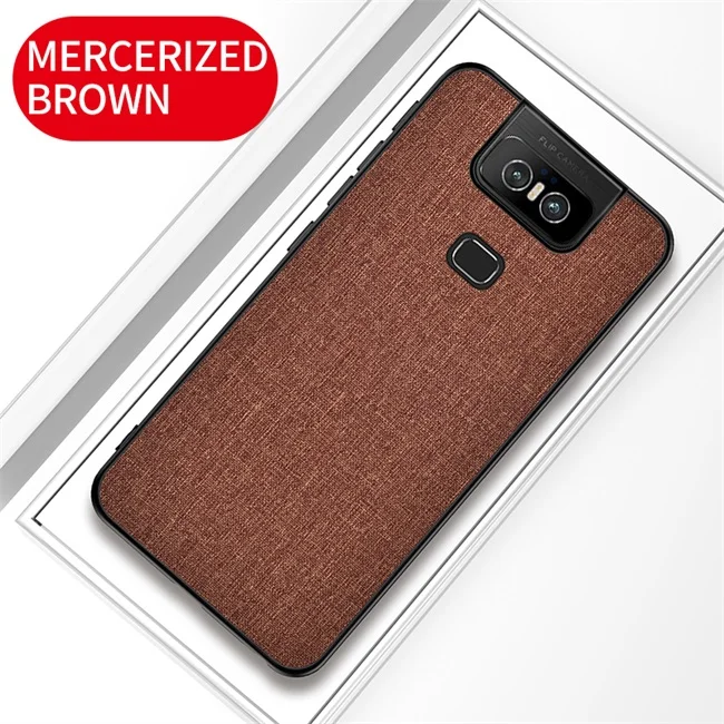 Brown Роскошный тканевый чехол для Asus Zenfone 6 ZS630KL, кожаный мягкий чехол из ТПУ, Жесткий Чехол из поликарбоната Для Zenfone 6, противоударный чехол - Цвет: Brown