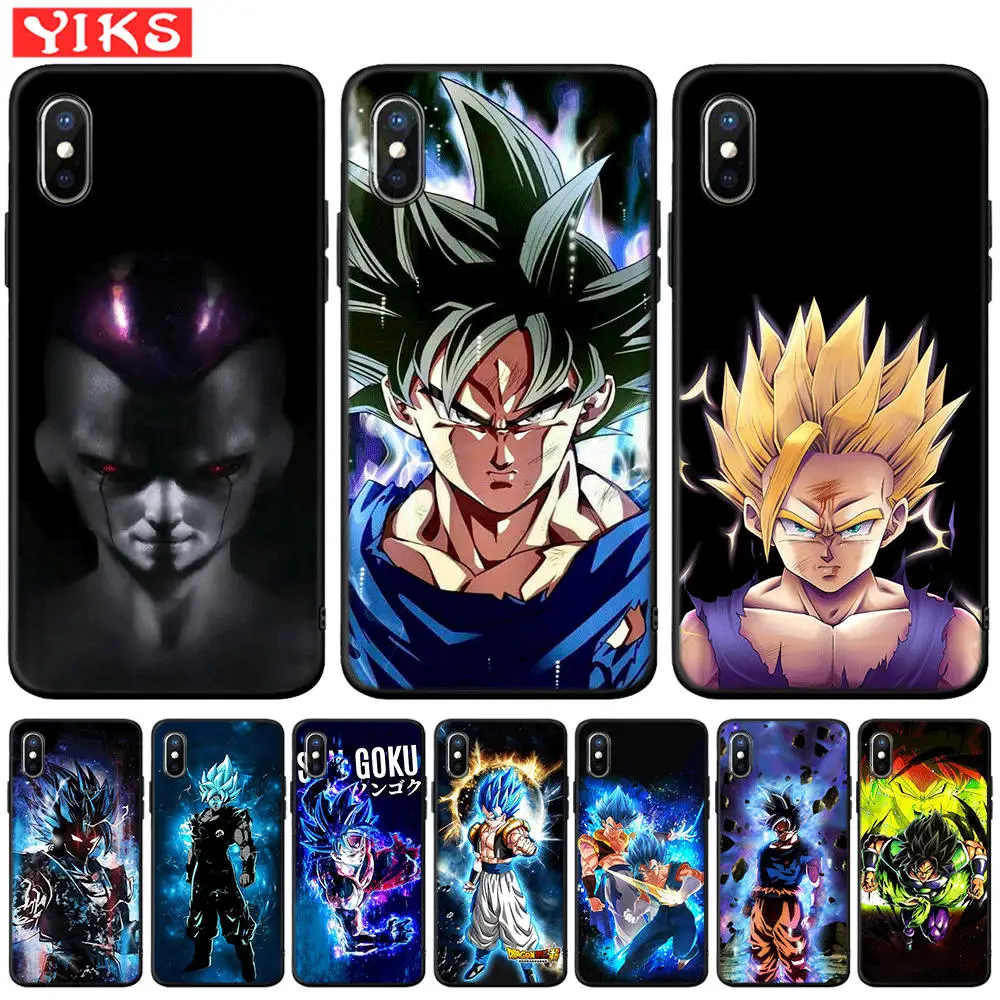 Черный силиконовый чехол для IPhone X XR XS Max 8 7 6 6 S Plus 5 5S SE Чехлы для телефона Dragon Ball Z из аниме Goku Super D Coque Fundas