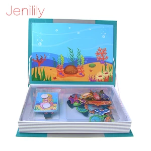 Мультяшные Детские магнитные персонализированные головоломки принцессаморские существа заклинание брикет игрушки для детей