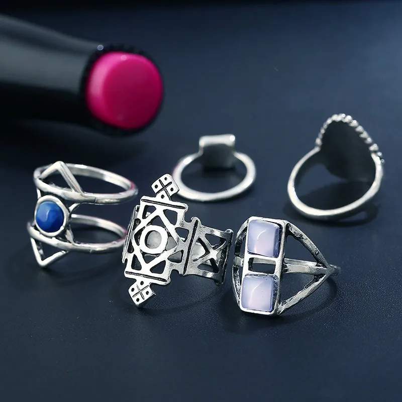 Винтаж кольцо комплект ювелирных изделий для женщин модные Anel Aneis Bague камень