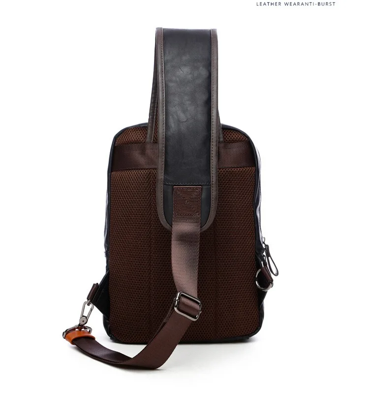 Черный мужской рюкзак Mochila Masculina, сумка из искусственной кожи, мужская сумка на плечо, ремень на грудь, сумка для путешествий, Zaino Uomo
