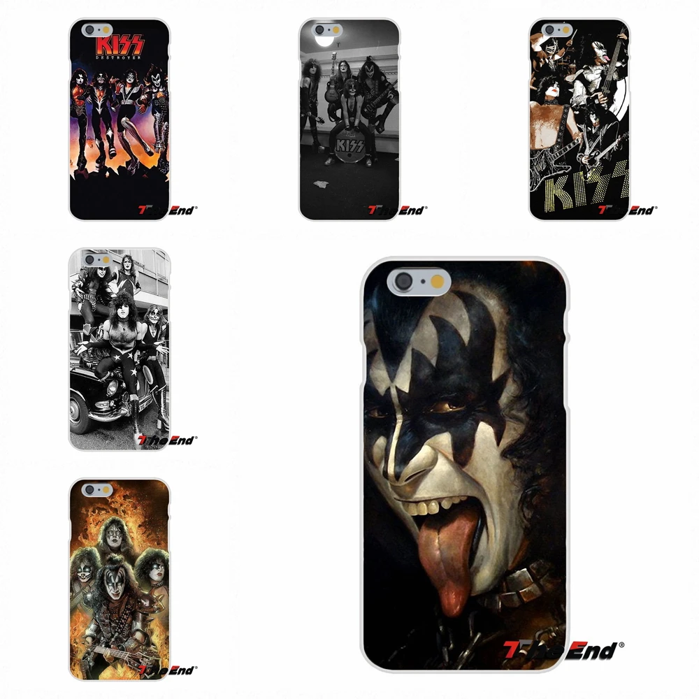 Силиконовый мягкий чехол с принтом рок-группы США KISS для iPhone X 4 4S 5 5S 5C SE 6 6S 7 8 Plus Galaxy