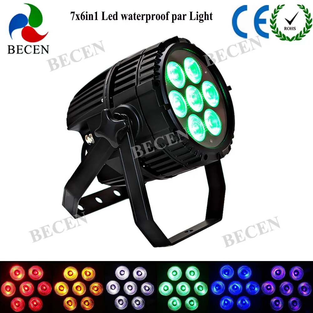 Ip65 10 шт./лот 7x18 Вт RGBWA UV 6in1 Led Par свет Открытый водонепроницаемый Освещение сцены |