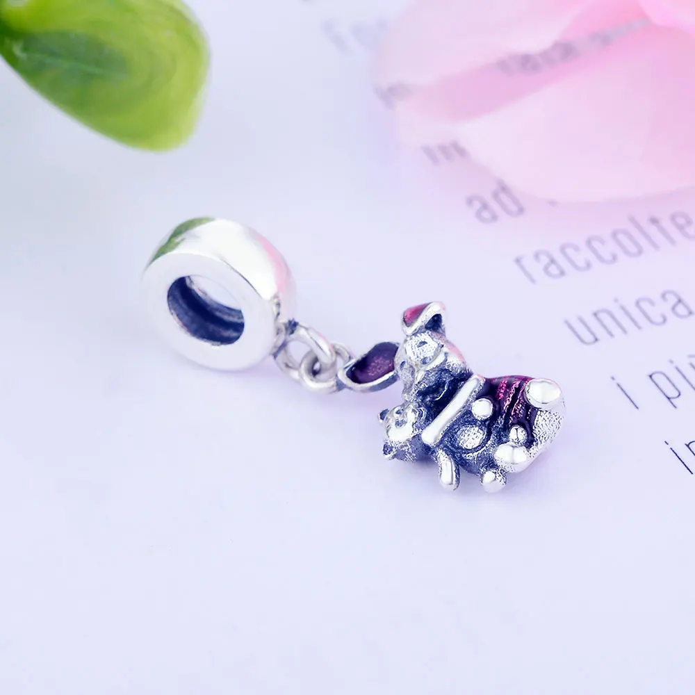 Подходит для оригинальных браслетов Pandora и браслетов 925 пробы серебряная подвеска из бисера кролик милая подвеска в виде животного Шарм для женщин сделай сам