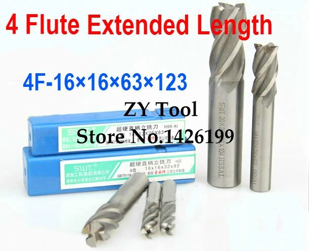

2pcs /set 16.0mm 4 Flute HSS & Extended Aluminium End Mill Cutter CNC Bit Milling Machinery tools Cutting tools.Lathe Tool
