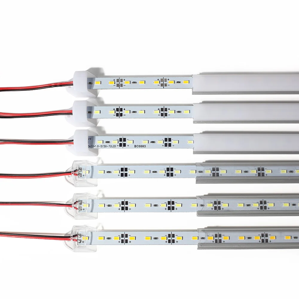 DC12V 5730 8 шт. * 50 см светодиодные лампы молочного/прозрачного покрытия алюминиевые