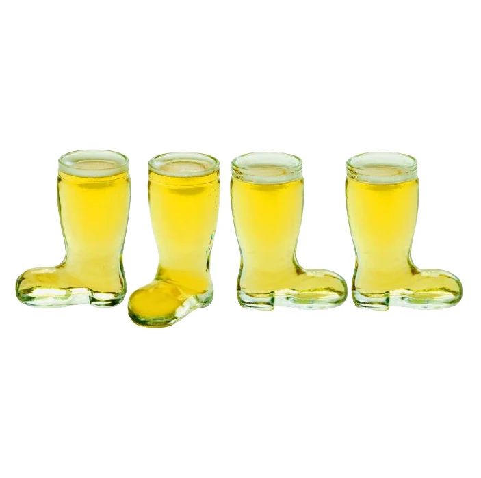 4 шт 40 мл (1 3 oz) виски рюмки забавные ковбойские ботинки тяжелым основанием